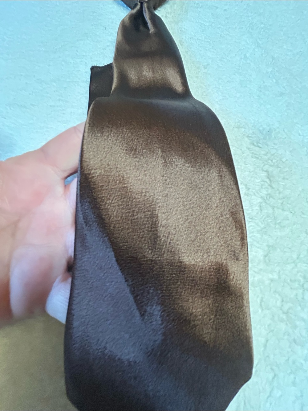🎁3 for $30 - Classic Brown Kids Clip-On Tie with pocket sqare